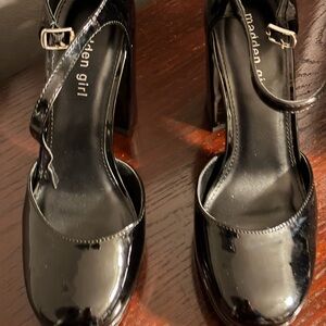 Madden Girl Shiny Black Heels
